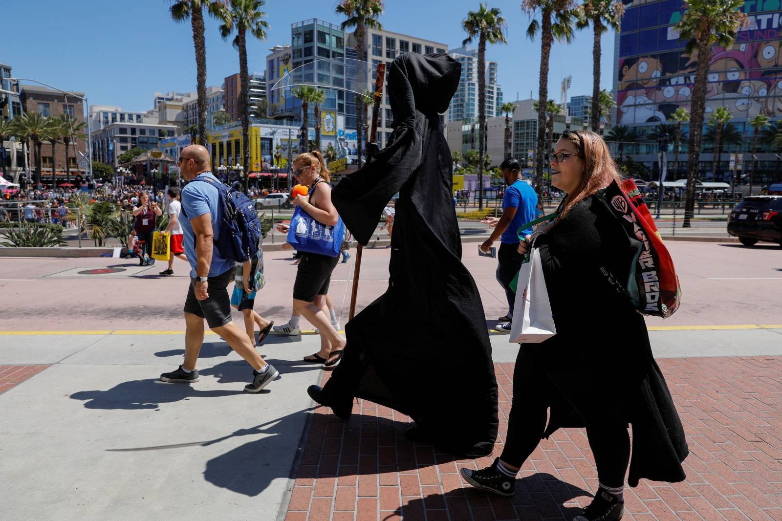 An attendee arrives in costume to enjoy Comic Con International in San Diego