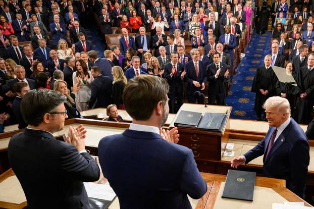 U.S. President Trump delivers a speech to a joint session of Congress