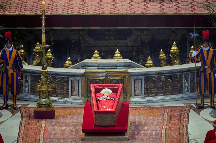 Pope Francis' coffin is transferred to St. Peter's Basilica