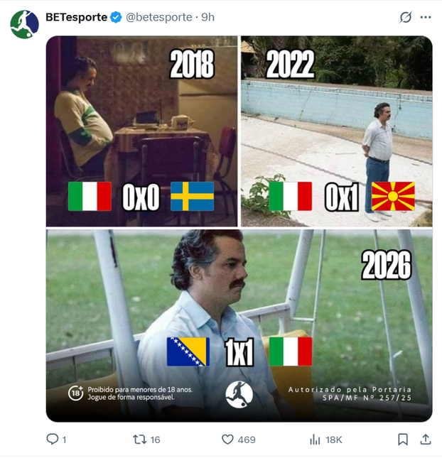 FOTO Društvene mreže pune su memova koji ismijavaju poraz Italije u Zenici: 'Pasta la vista!'