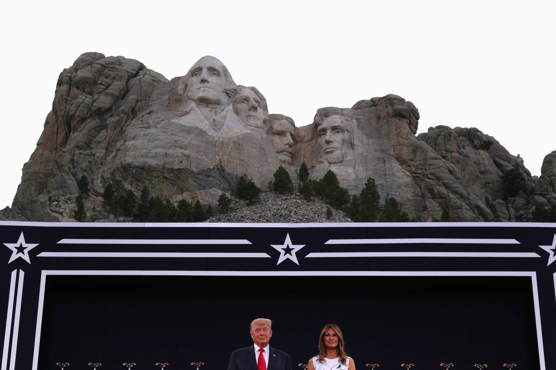 U.S. President Trump and first lady Melania Trump attend South Dakota's U.S. Independence Day Mount Rushmore fireworks celebrations at Mt. Rushmore in South Dakota