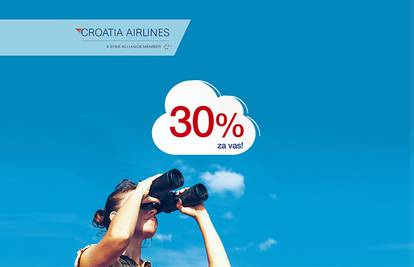 30% popusta na letove Croatia Airlines u veljači