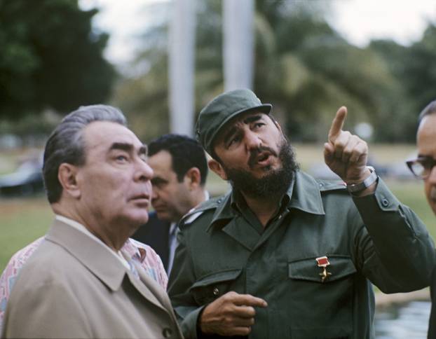 Leonid Brezhnev and Fidel Castro