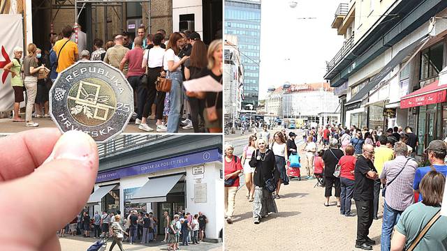 VIDEO Veliki redovi za kovanicu od 25 kuna na glavnom trgu u Zagrebu: 'Bilo je svađe i vike'