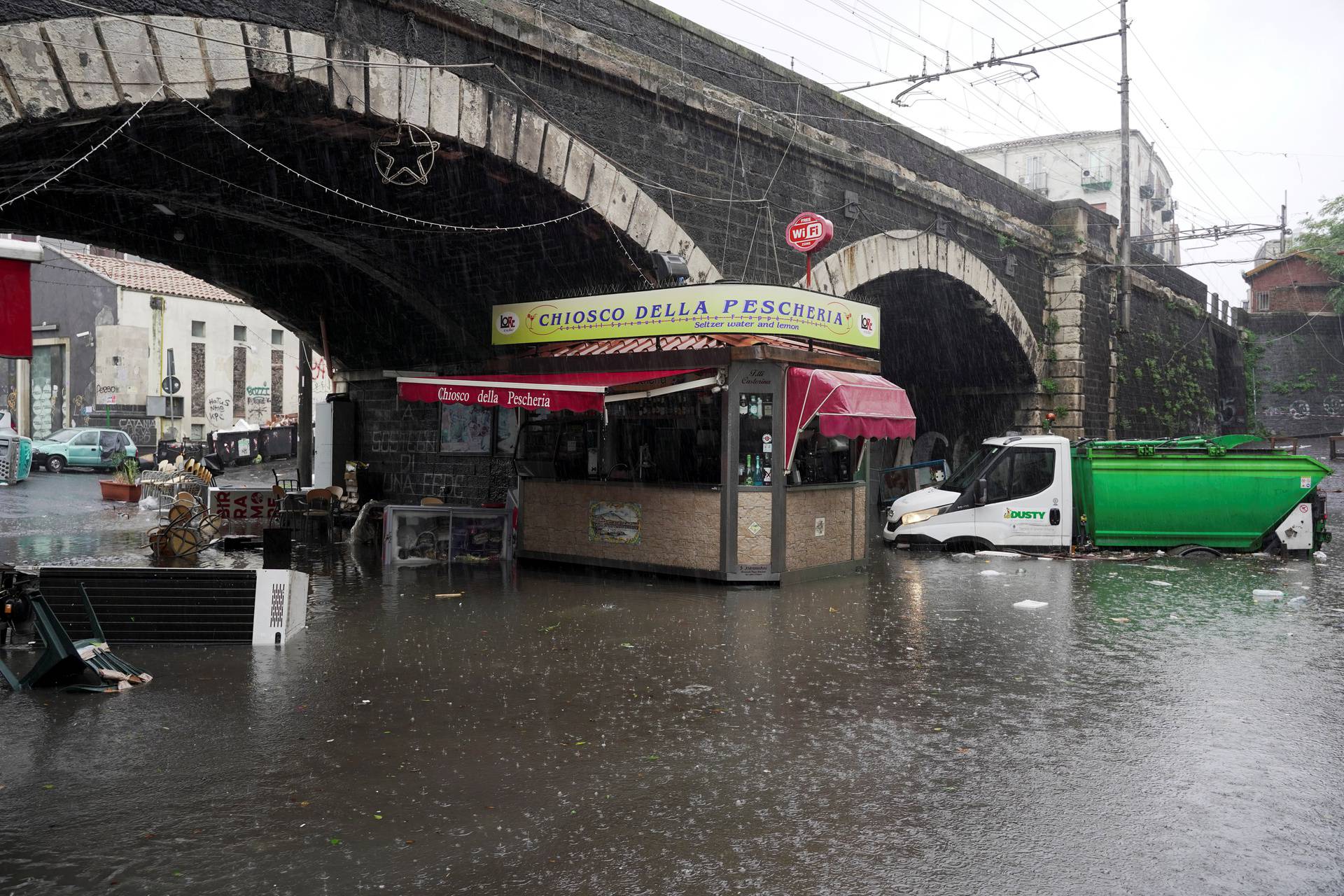 Heavy rainfall on the island of Sicily