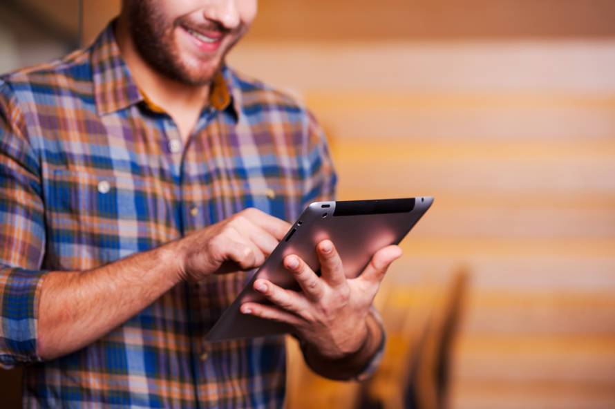 Man Surfing The Net.