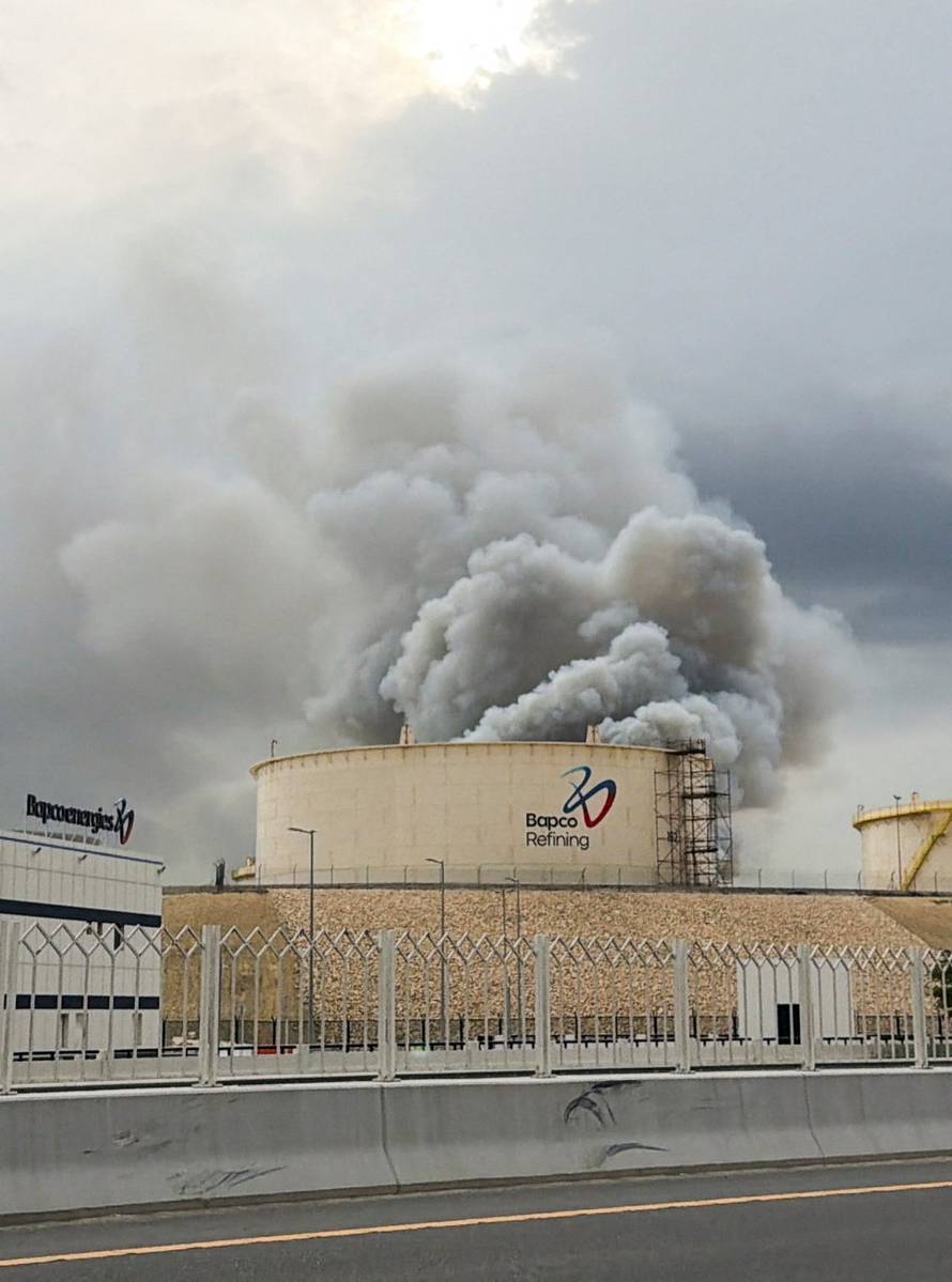 Smoke rises following a strike in Manama