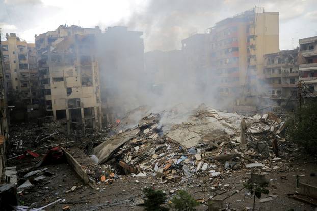 Aftermath of Israeli strikes on Beirut's southern suburbs