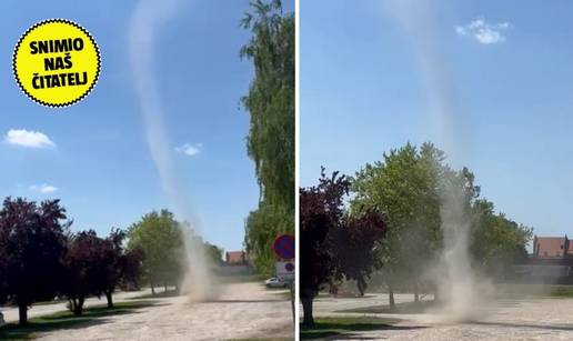 VIDEO U Velikoj Gorici snimili su prašinski vrtlog: 'Ma to je baby tornado za doček Baby Lasagne'