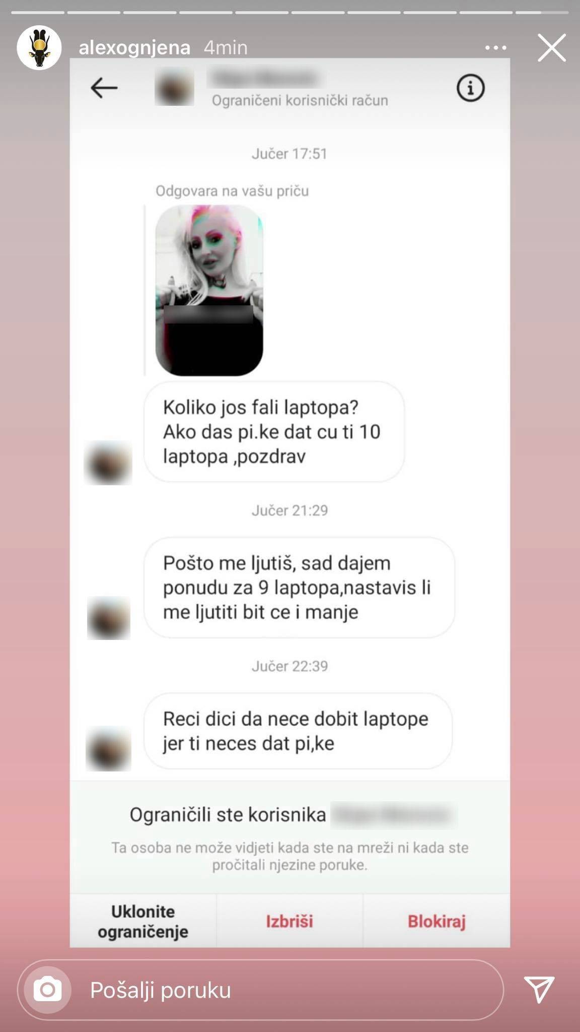 Ognjena ga javno raskrinkala: Uslijed humanitarne akcije, slao joj je vulgarne poruke za seks