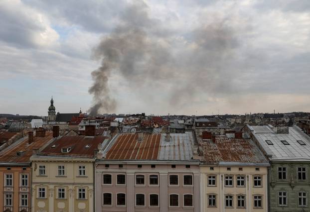 Russian drone strike in in Lviv