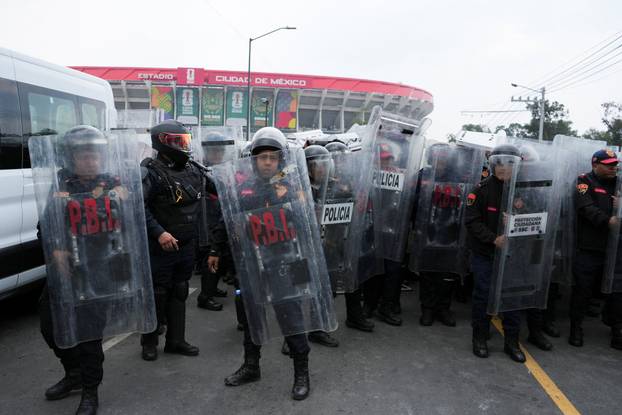 Protest march ahead of the opening match of the 2026 FIFA World Cup, in Mexico City