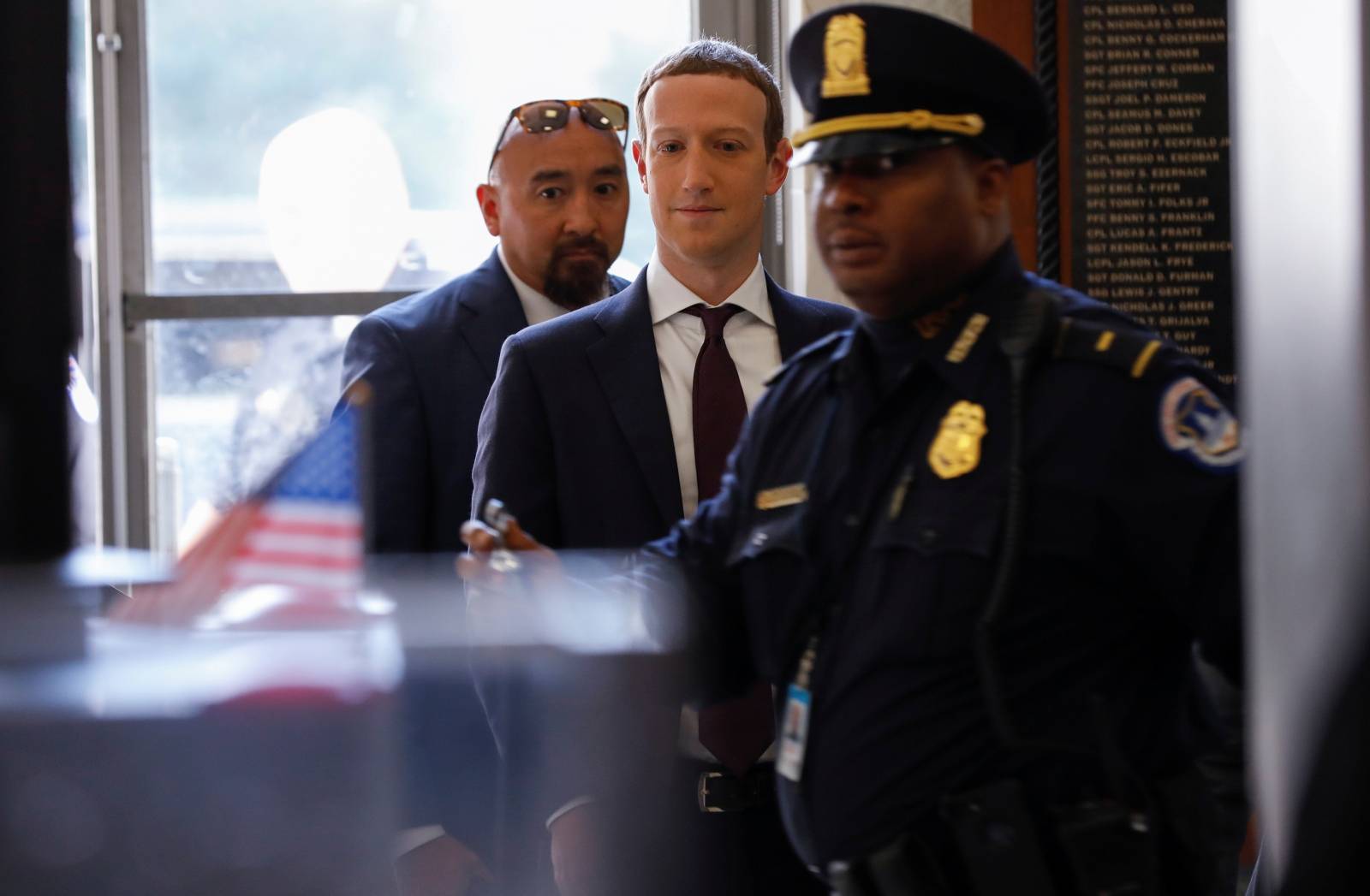 Facebook CEO Zuckerberg arrives to testify at House Financial Services Committee hearing on Capitol Hill in Washington