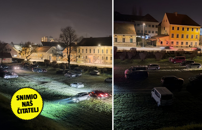 FOTO Nema parkinga pa za Advent parkiraju do bedema Starog grada u Varaždinu...