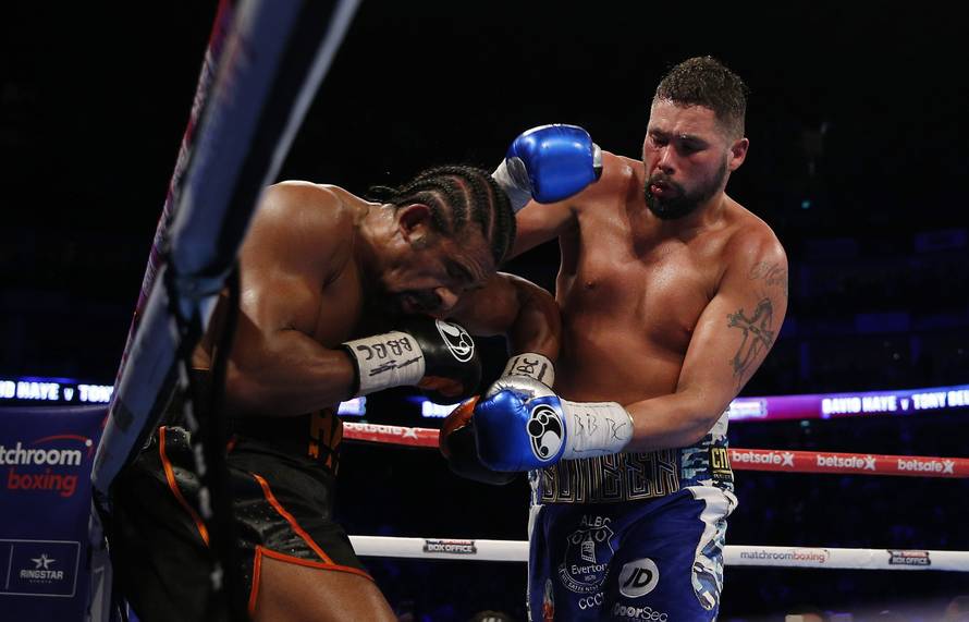 David Haye in action against Tony Bellew