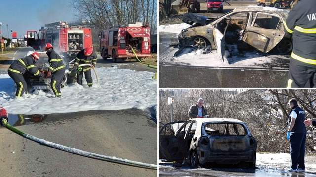 Zapalio se auto u Vrpolju blizu pumpe: 'Bila je na pumpi, točila plin, zapalila je cigaretu i bum'