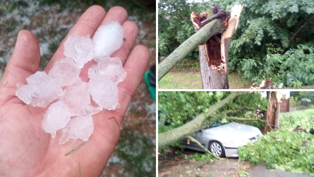 Jaka tuča poharala Slavoniju, razbijeni su auti i prozori: 'Bilo je strašno, brzo samo se sakrili'