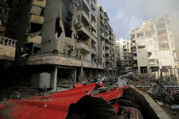 Aftermath of Israeli strikes on Beirut's southern suburbs