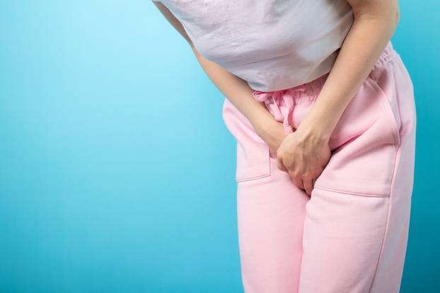 Urinary,Incontinence,,Woman,Holding,Crotch,,Urgent,Need,To,Urinate,,Health