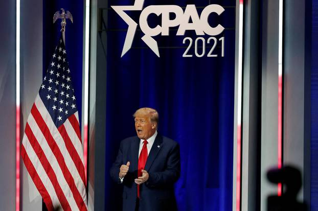 FILE PHOTO: Former U.S. President Donald Trump speaks at the Conservative Political Action Conference in Orlando