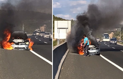 Zapalio se auto kod Posedarja: 'Nismo ga uspjeli spasiti, imali smo samo mali aparat'