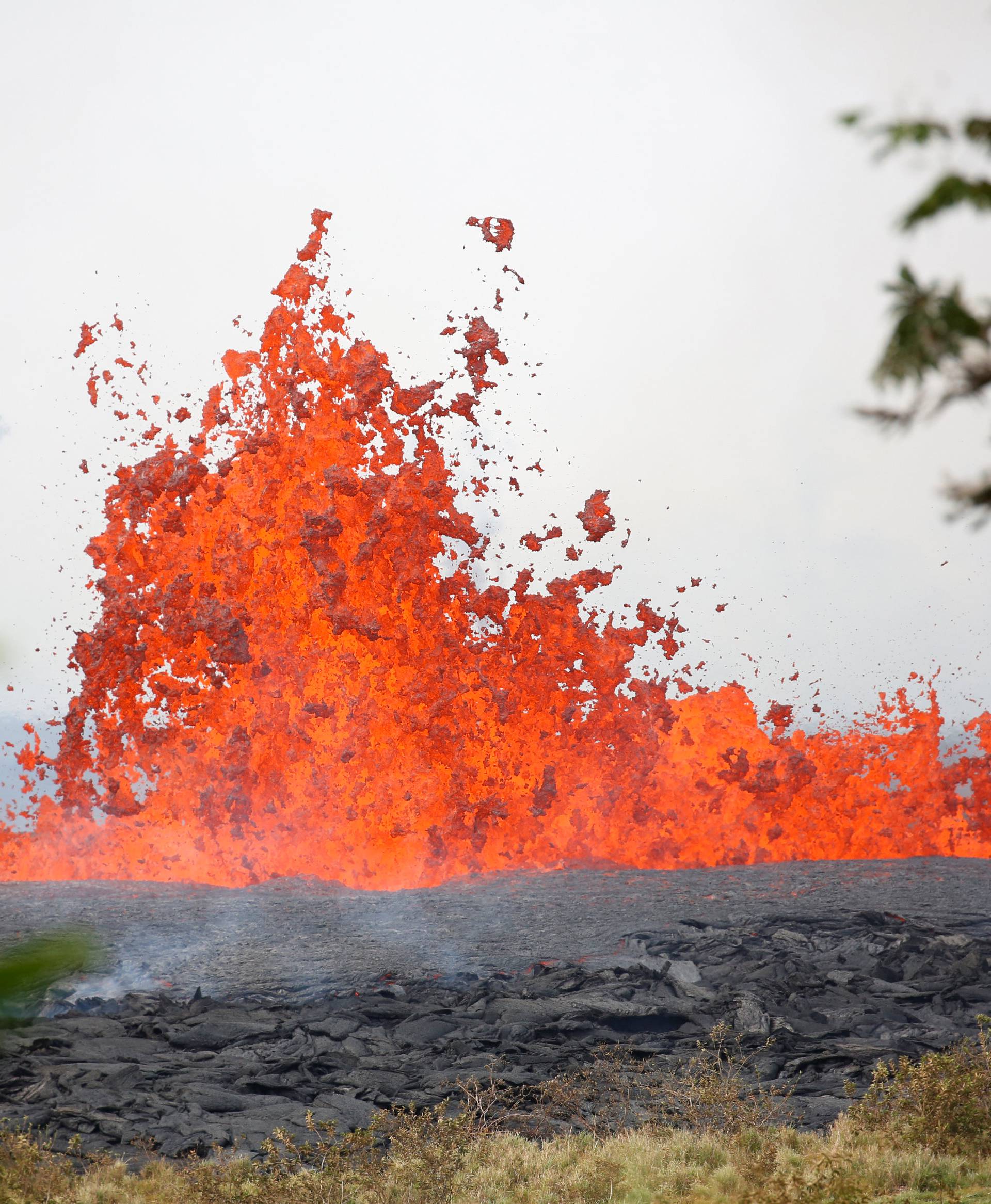 Lava erupts on the outskirts of Pahoa