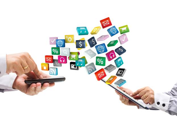 Colorful,Application,Icons,With,Hand,Holding,The,Phone,And,Tablet
