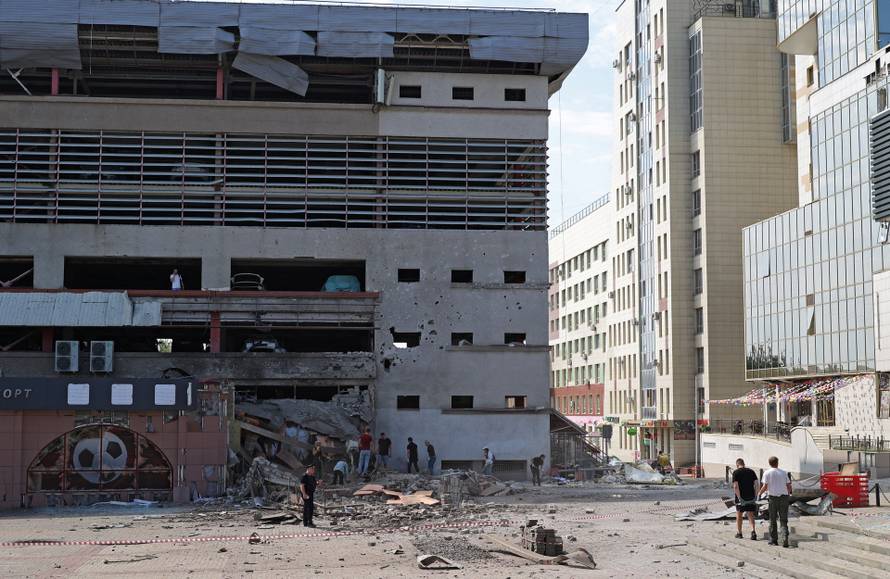 Aftermath of a Ukrainian drone attack in Belgorod
