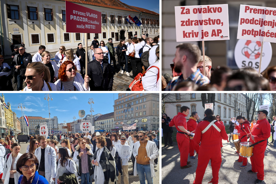 Veliki prosvjed liječnika u Zagrebu