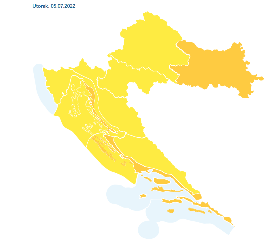 Za cijelu Hrvatsku na snazi je meteoalarm, prijeti nevrijeme u nekoliko regija i toplinski valovi