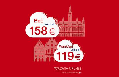 Croatia Airlines: Letite povoljnije u Frankfurt i Beč