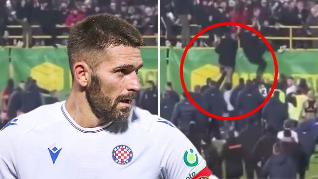 VIDEO Huligani Hajduka uletjeli na teren i napali zaštitare, evo što je napravio Marko Livaja!