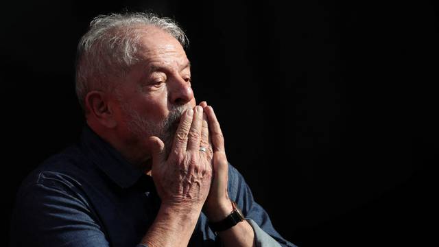 Former Brazil President Lula takes part in celebrating Workers Day, in Sao Paulo