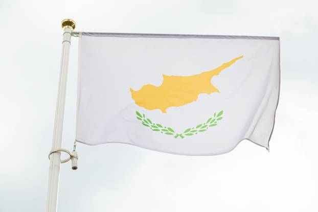 Cyprus flag in the daylight against sky