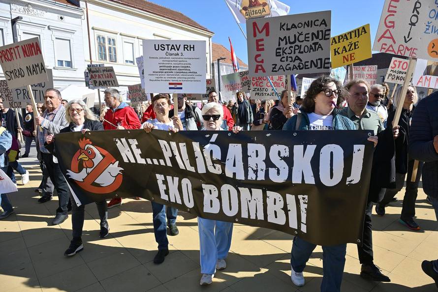 Koprivnica: Prosvjedni marš protiv megafarme pilića Veliki Pažut