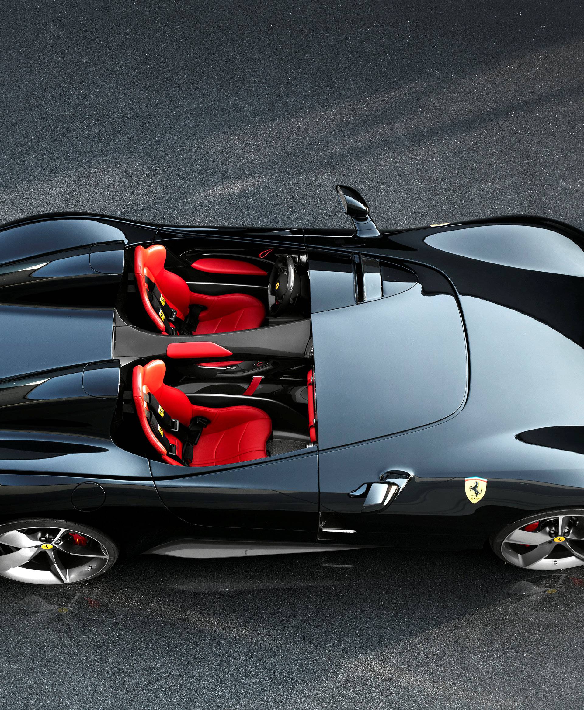 Ferrari's new Monza SP2 is seen in this picture released by Ferrari press office during a meeting in Maranello