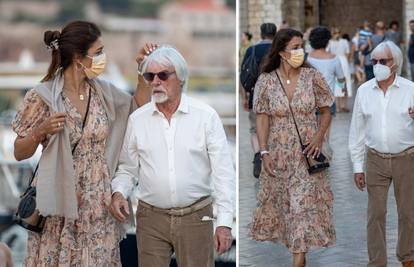 Bernie Ecclestone (90) i supruga (44) šetaju Stradunom; Dok je hodao, ona mu popravljala kosu