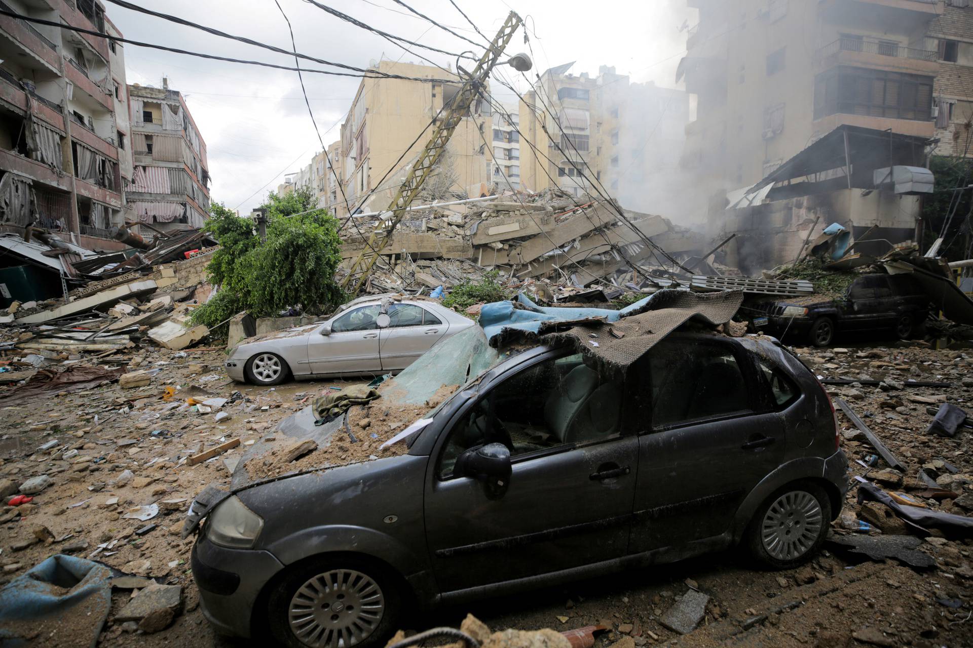 Aftermath of Israeli strikes on Beirut's southern suburbs