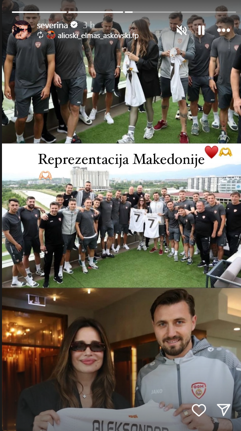 Severina dobila na poklon makedonski dres za svog sina