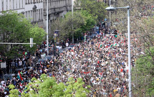 Anti-government protest, in Budapest