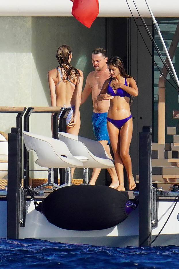 PREMIUM EXCLUSIVE: Leonardo DiCaprio surrounds himself with another bevy of beauties as he continues his winter vacation in St Barts