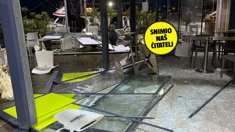 FOTO UŽASA Oluja razorila dio benzinske u Umagu, padao led! Ulice su bile skroz poplavljene