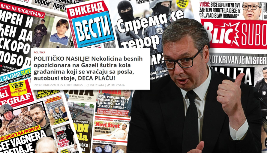 FOTO Ovo su Vučićevi mediji dok traje najveći prosvjed u Srbiji: 'Šačica obijesnih lešinara...'