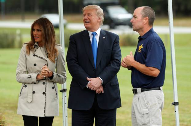 President Donald Trump and First Lady Melania Trump tour the Secret Service training facility in Beltsville