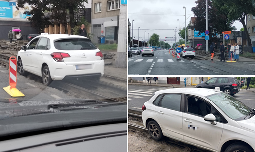 FOTO Kakav majstor: Autom se u Dubravi zaletio na tračnice pa zaglavio: Zaustavio je i promet