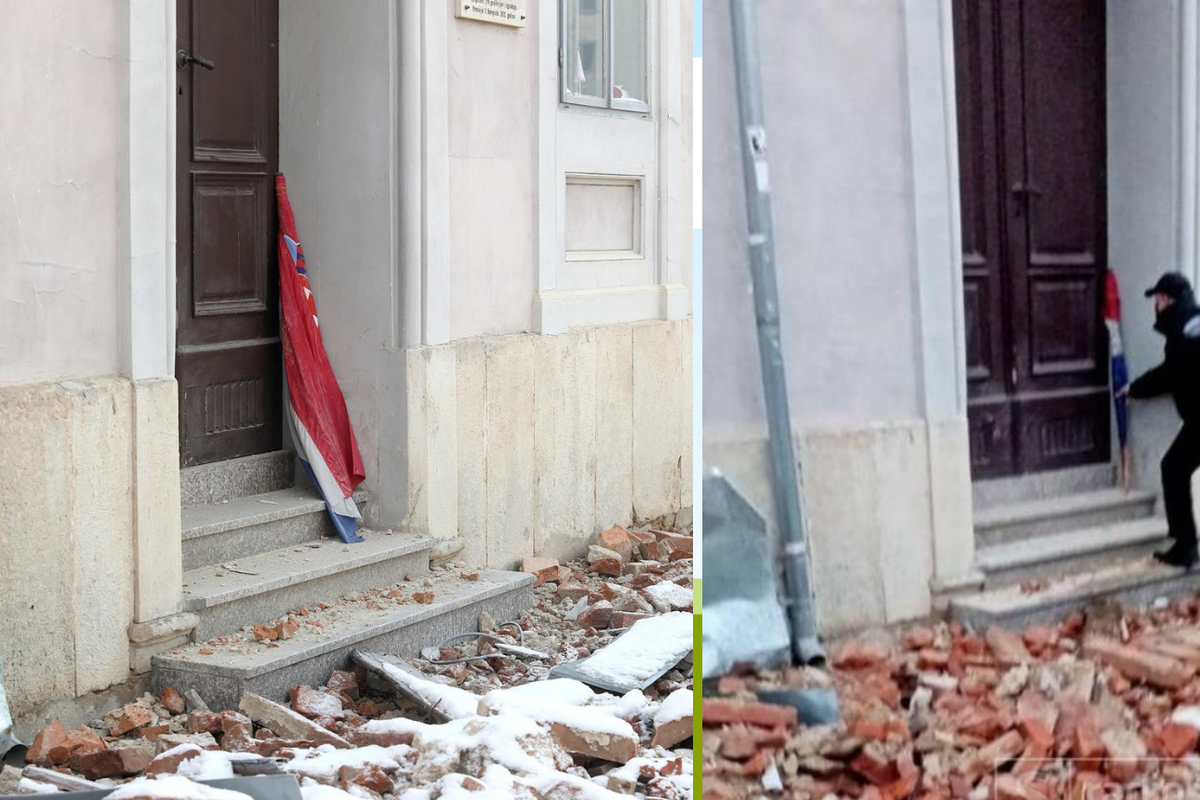 Zastava koju je policajac Samir iz Sarajeva izvukao iz blata već danima stoji uz vrata škole...