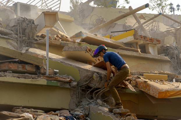 Aftermath of strong earthquake, in Mandalay