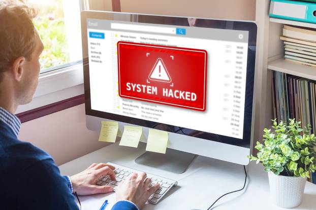 System,Hacked,Alert,On,Computer,Screen,After,Cyber,Attack,On