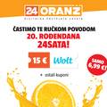 Častimo te ručkom povodom 20. rođendana 24sata: Aktiviraj Oranž i dobivaš 15 € Wolt kupon