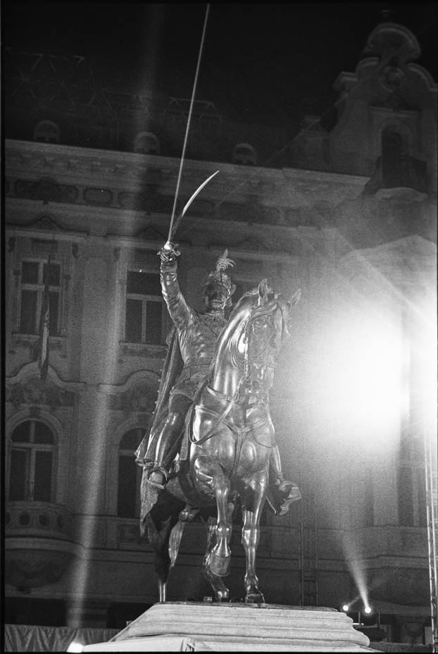 Zagreb: Svečano otkrivanje spomenika banu Josipu Jelačiću na istoimenom trgu, 15.10.1990.